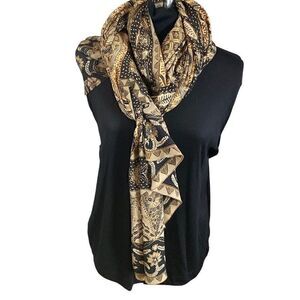 Extra large scarf wrap sarong in browns, tans, black 40 x 90